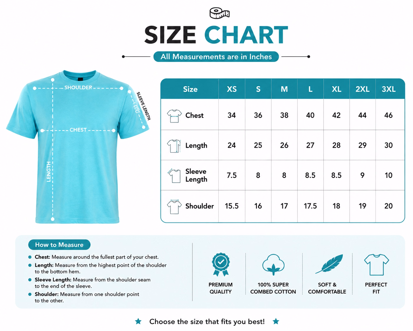 Size Chart - Inches