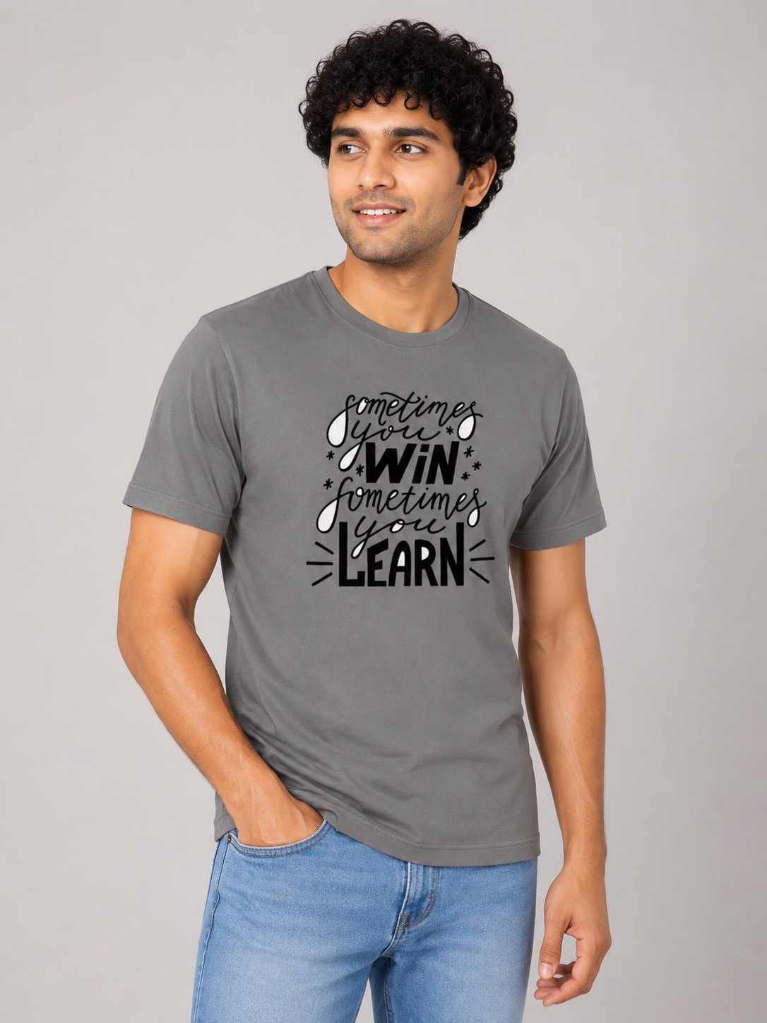 Sometimes Premium Cotton Grey Tshirt
